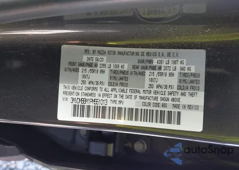 2023 Mazda Cx-30 2.5 S Select из США, поврежденный, VIN 3MVDMBBM1PM551013